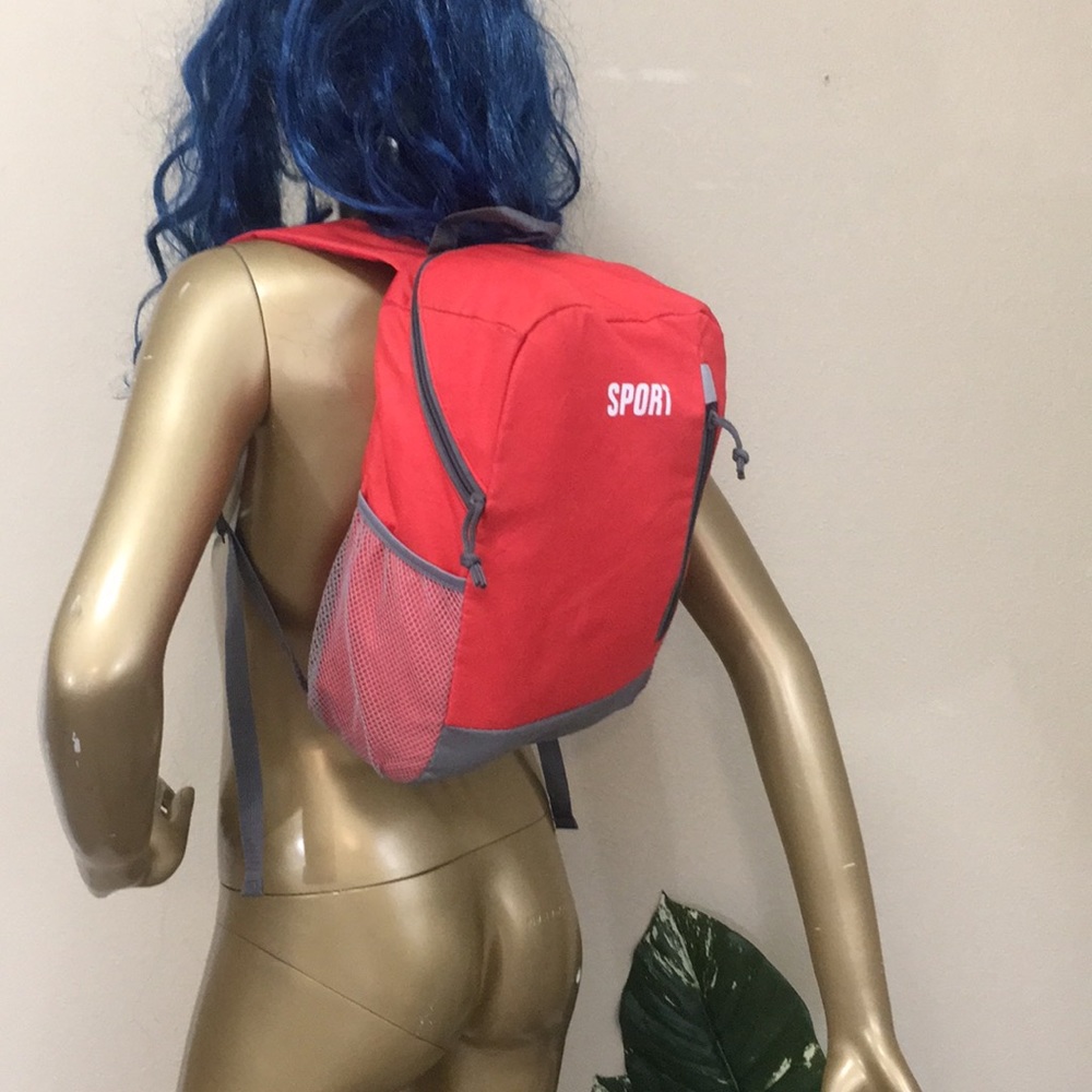Red SPORT lightweight backpack with bottles